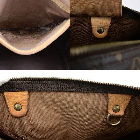 LOUIS VUITTON Speedy 30 Travel Hand Bag Monogram Leather Brown - Picture 14 of 15